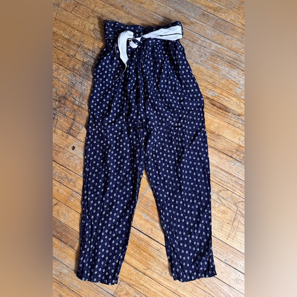 Maren Pants - Preloved - Navy Pants with‎ Belt Tie